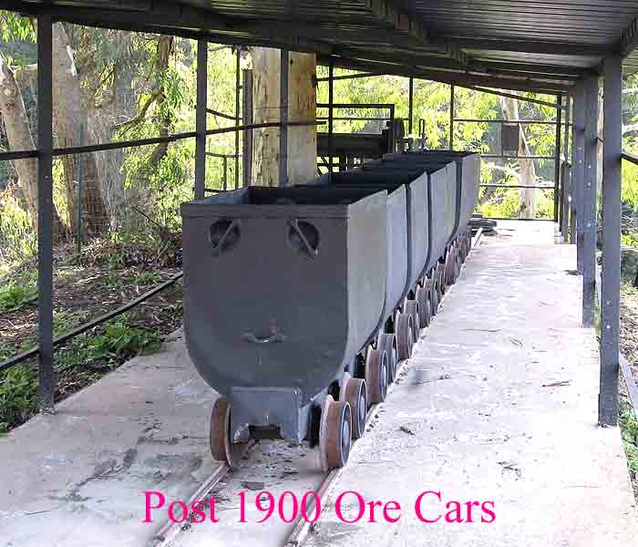 Ore cars used to haul sulfur from the tunnels
